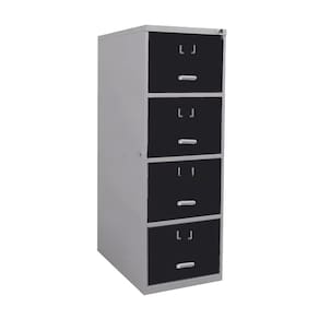 Arquivo De Aço 4 Gavetas P/ Pasta Suspensa C/ Chave Preto