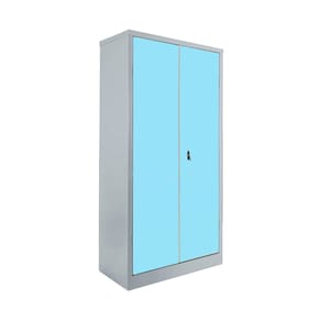 Armário De Aço 2 Portas Com Prateleira 1,50 C/ Chaves Azul Claro
