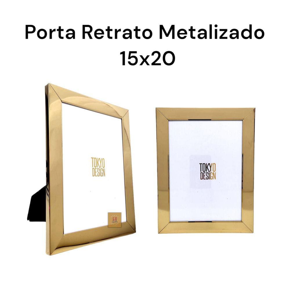 Porta Retrato Metalizado Luxo 15x20 Moldura de Fotos