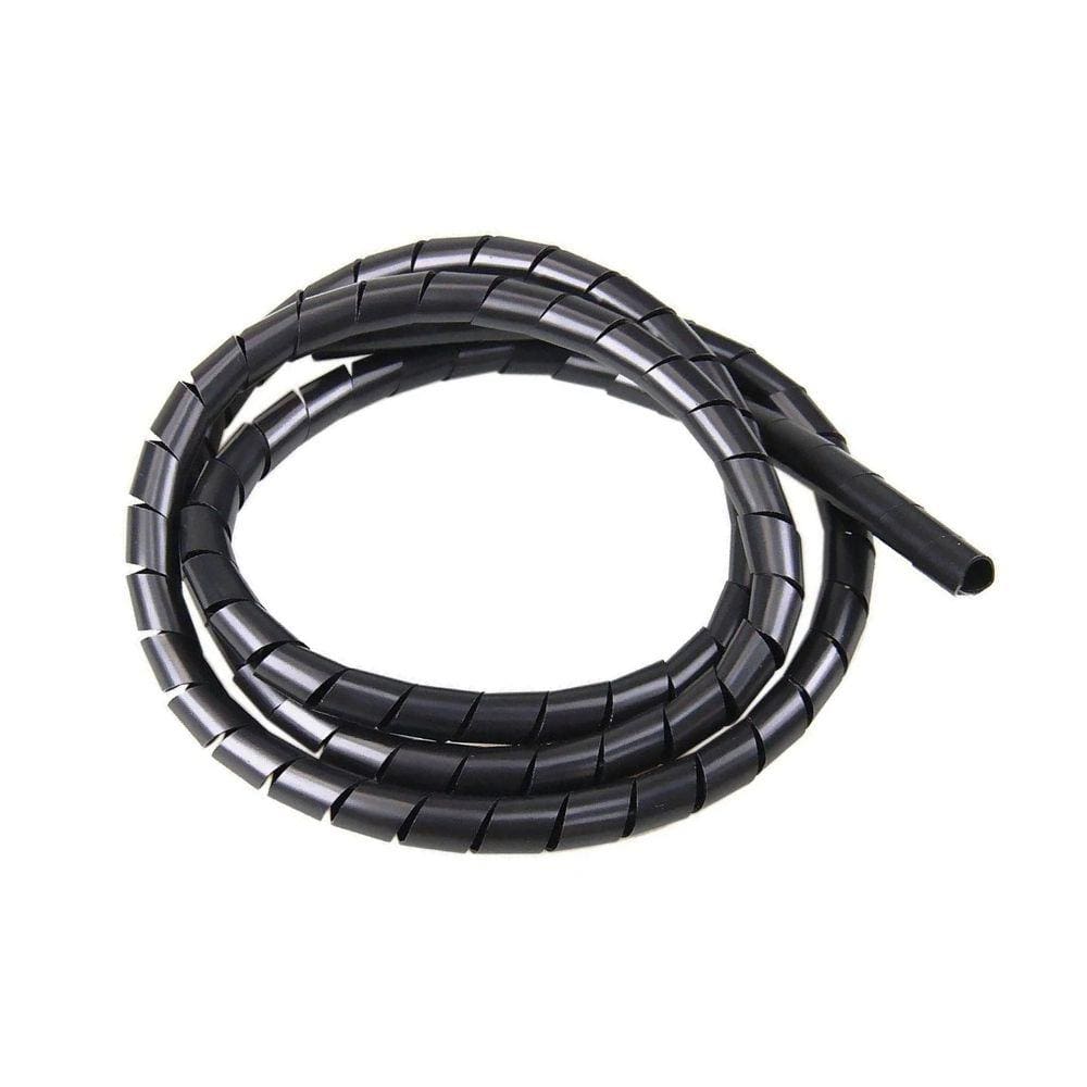Organizador Fios Cabos 10mm Espiral Flexível 10 Metros Preto