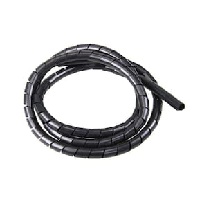 Organizador Fios Cabos 10Mm Espiral Flexível 10 Metros Preto