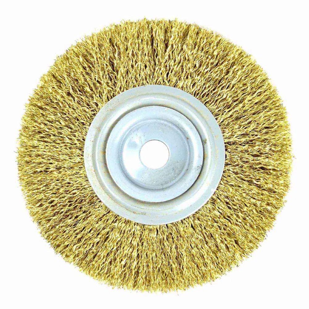 Escova Circular Ondulada de Aço Latonado 6 X 3/4 Polegadas