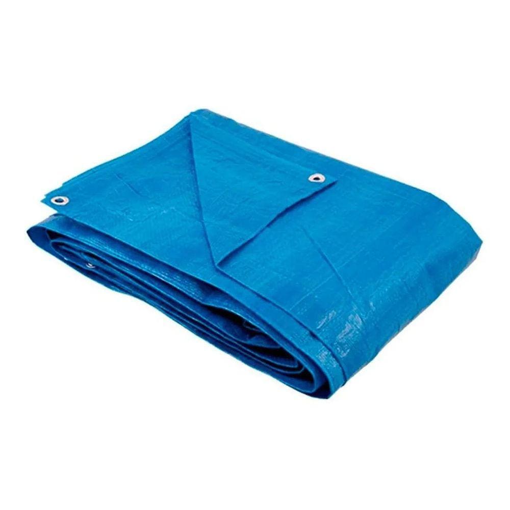 Lona Encerado Polietileno 100 Micras 6Mx6M Cor Azul - Kala