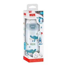 Mamadeira Nuk First Choice Jacaré +6 Meses 300Ml Controle De Temperatura
