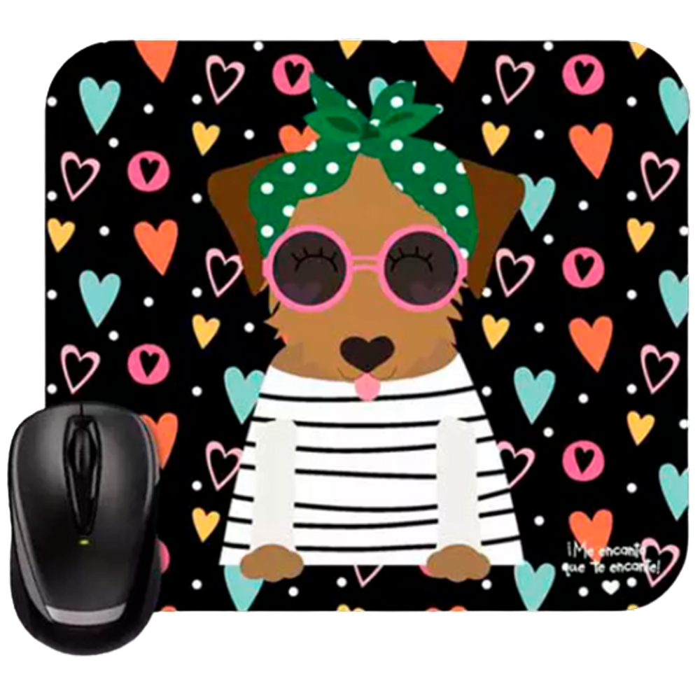 Mouse Pad decorado Marca Me Encanta Dog Caramelo