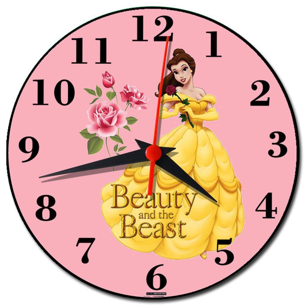 Relógio de Parede Belle Beauty And the Beast Decoração