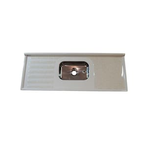 Pia sintética Corso Isocril branca 2m cuba inox