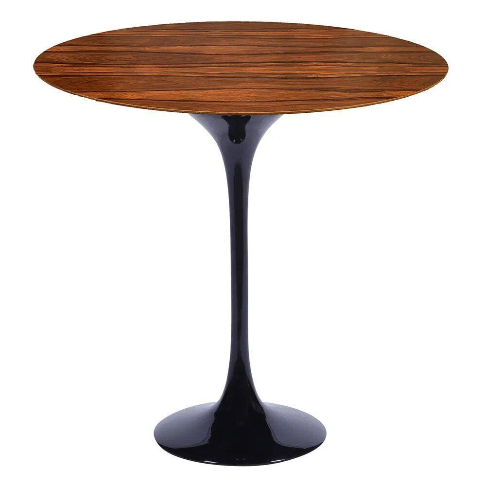 Mesa Saarinen Lateral Oval Pau Ferro 57x38cm - Base Preta