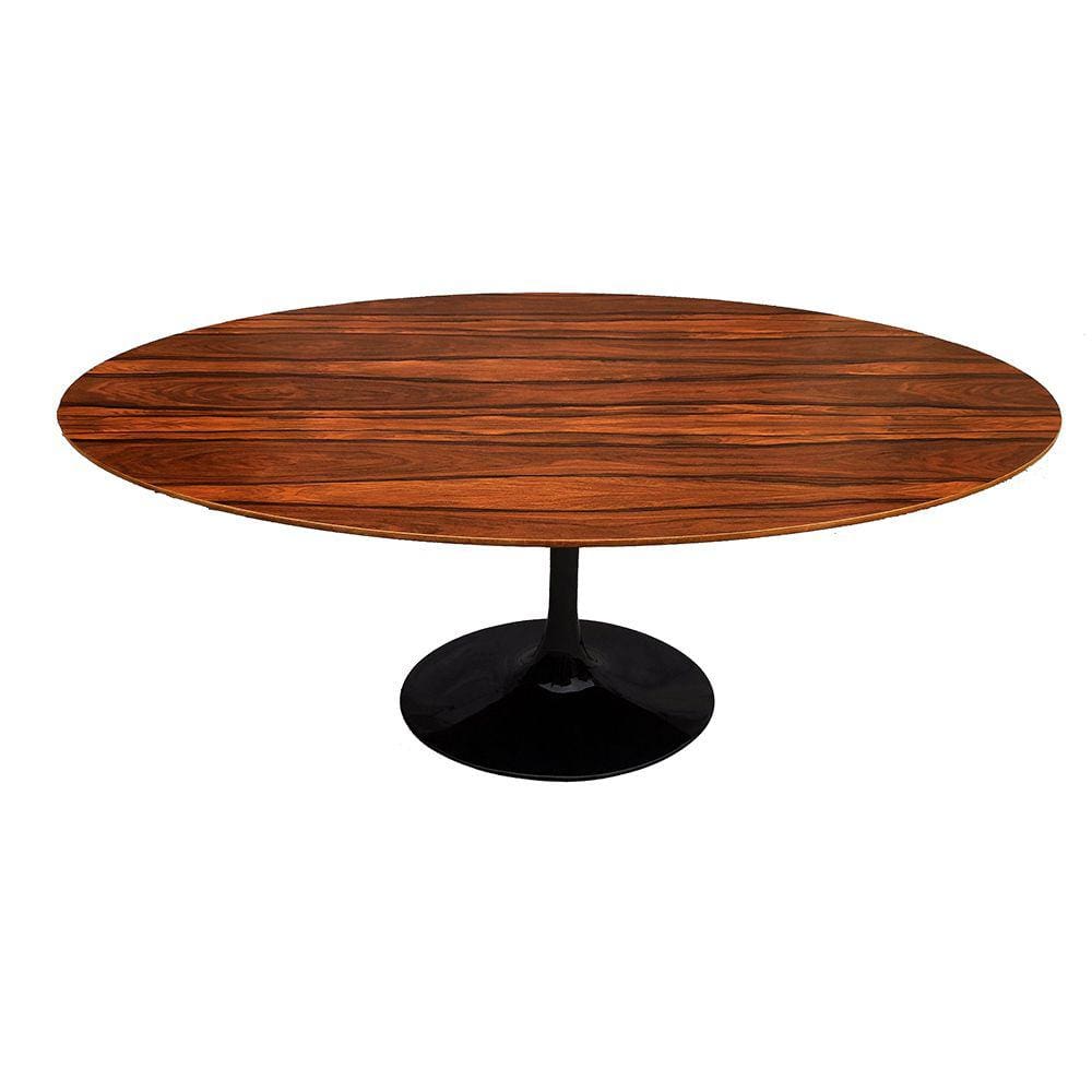 Mesa Saarinen Oval Pau Ferro 198x122cm - Base Preta