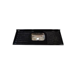 Pia sintética Corso Isocril preta 2m cuba inox