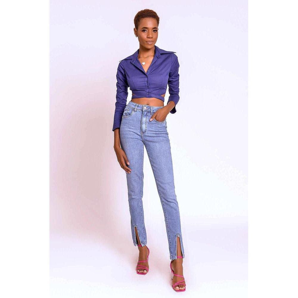 Cropped Mangas Longas Detalhe Cintura