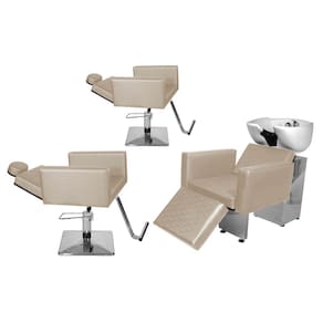 Kit Salão Evidence 2 Cad Recl Quadrada + 1 Lavatório C/Ap Branco Pér