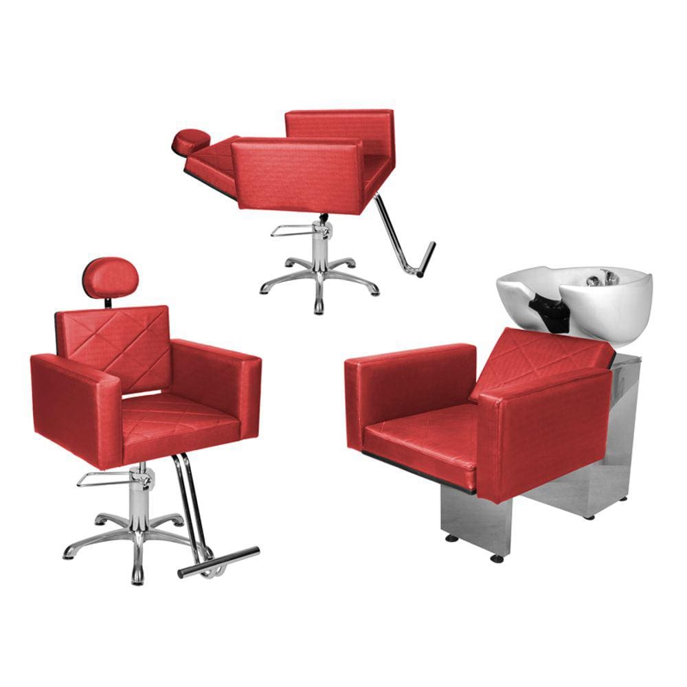 Kit Salão Evidence 1 Recl + 1 Fixa Estrela + Lavatório Vermelho