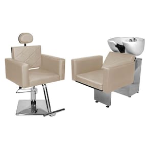 Kit Salão Evidence Cadeira Recl Quadrada + Lavatório Branco Pérola