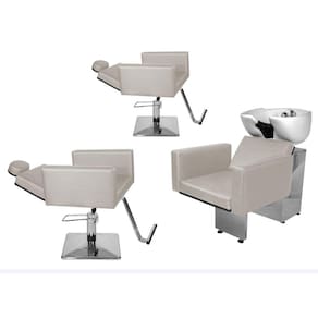 Kit Salão Evidence 2 Cadeiras Recl Quadrada + Lavatório Branco Facto
