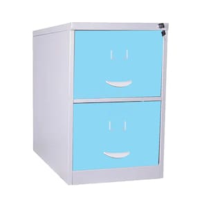 Arquivo De Aço 2 Gavetas P/ Pasta Suspensa C/ Chave Azul Claro