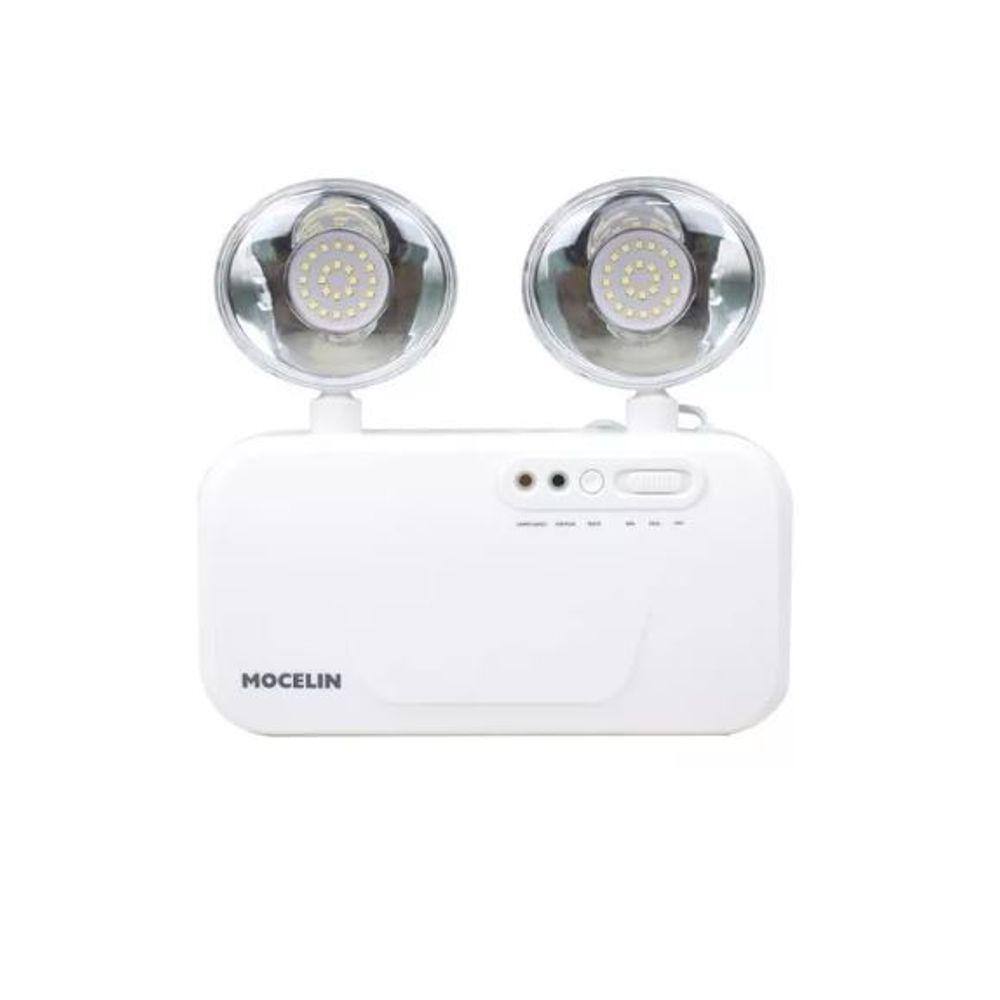 Luminária de Emergencia Leds 3.000 Lumens Bloco Autonomo - Mocelin - 2 Farois