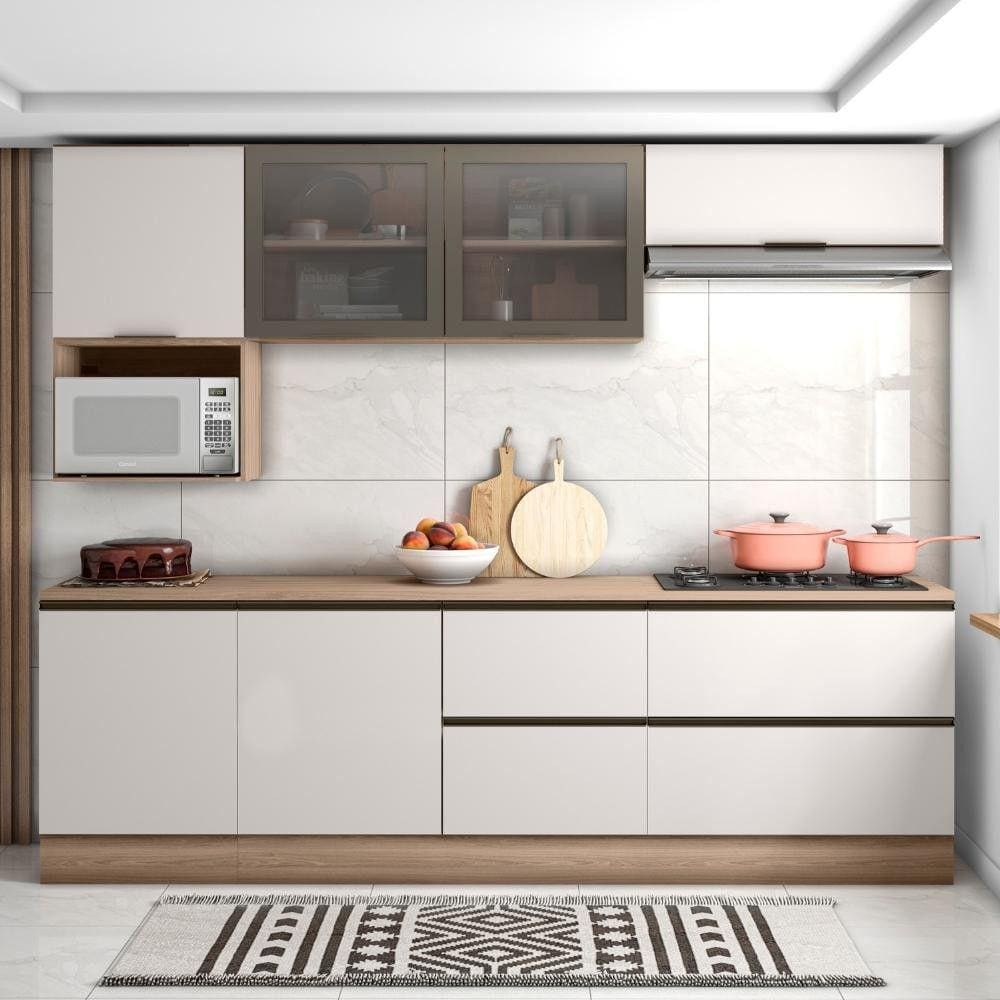 Cozinha Completa 7 peças Balcão Cooktop Poliman Móveis