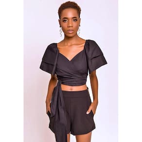 Cropped De Tricoline Camila