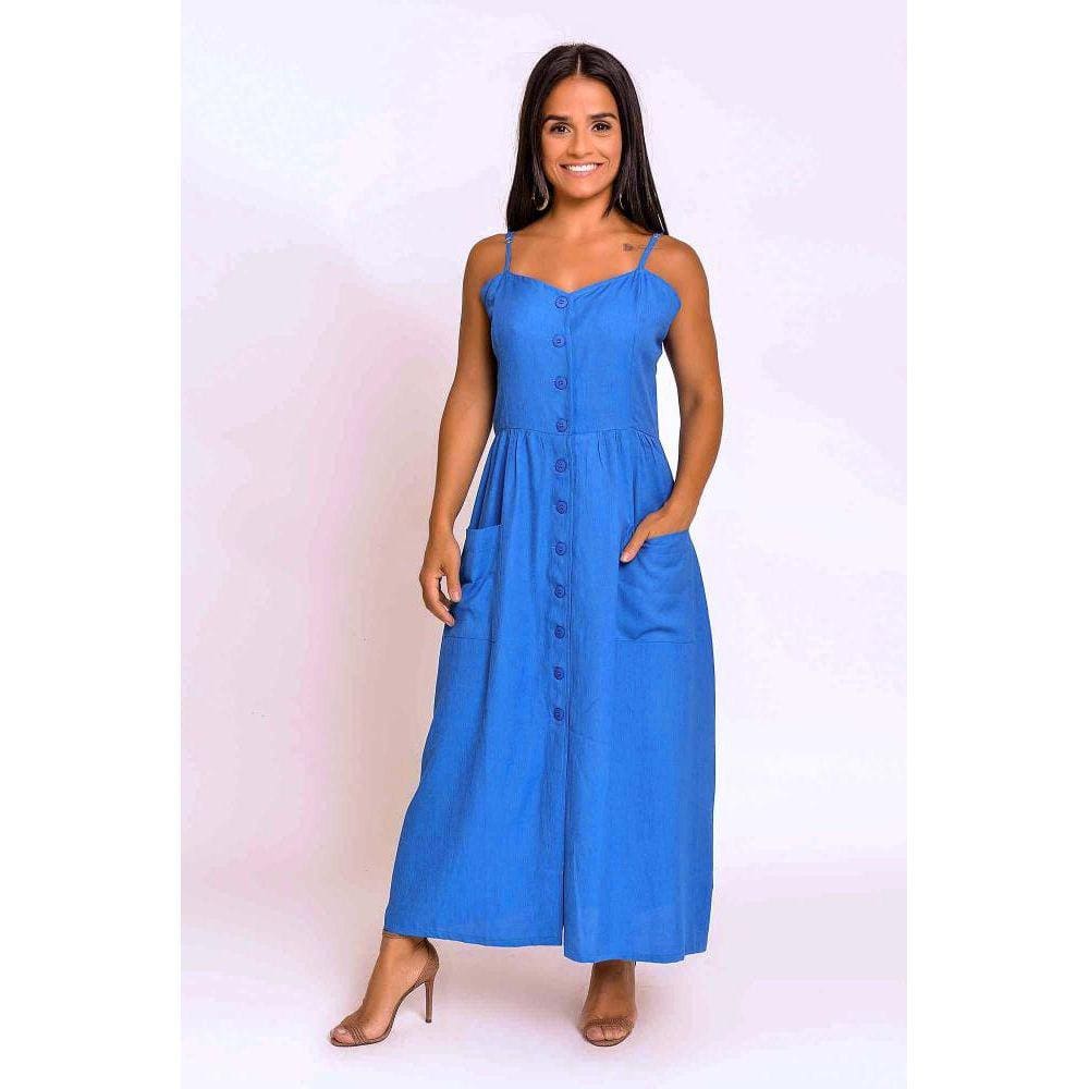 Vestido Midi Em Linho