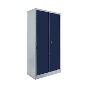 Armário De Aço 2 Portas Com Prateleira 1,50 C/ Chaves Azul Marinho