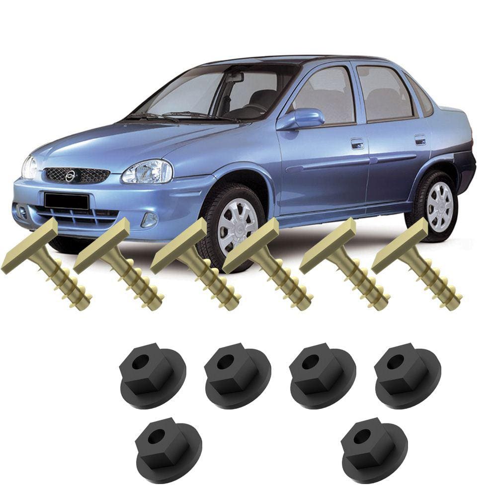 Kit Parafuso Porca Para Moldura Para-lama Dianteiro Corsa Sedan 96 Até 2005 2006 2007 2008 2009 2010