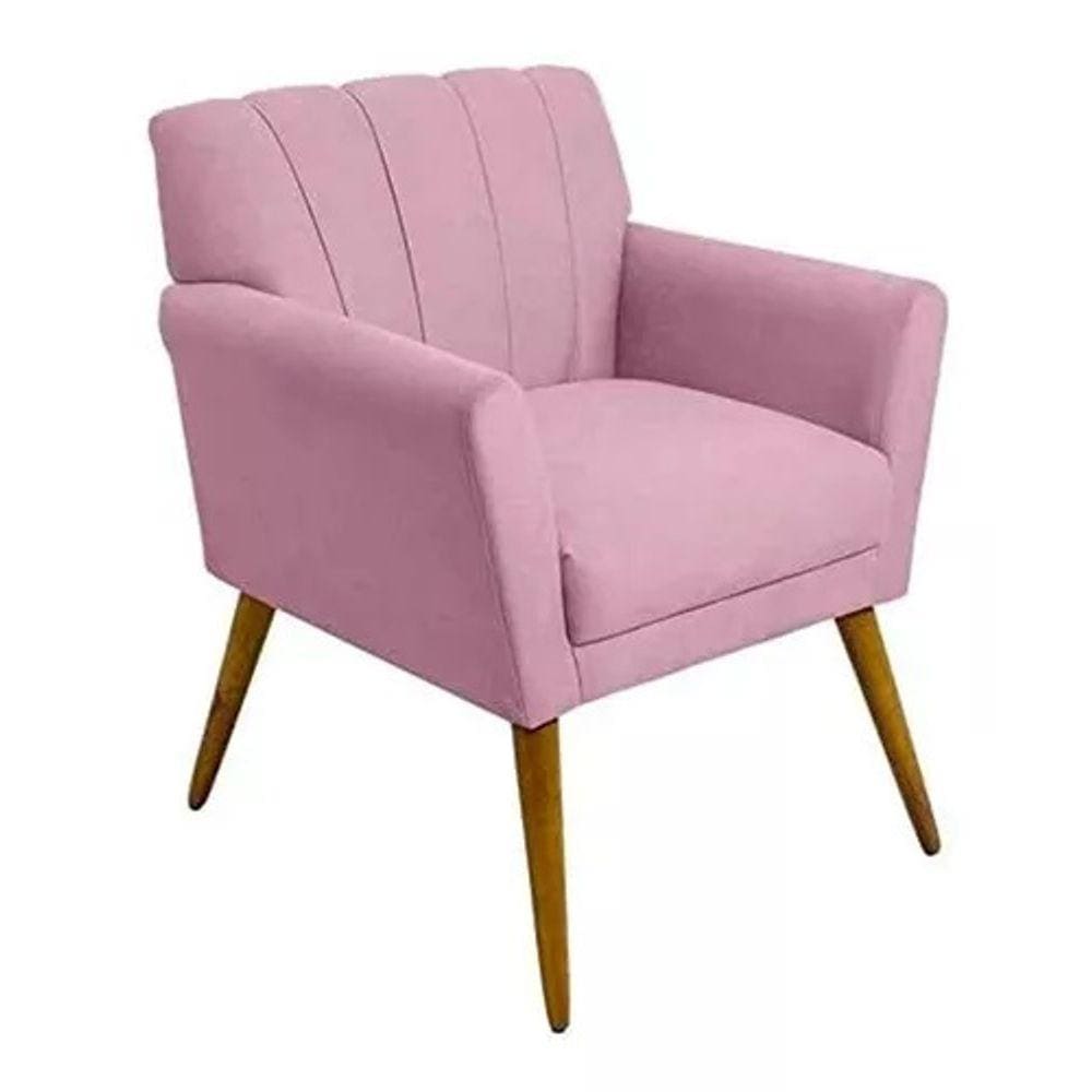 Poltrona Decorativa Cecília - Rosa - Renascer Decor