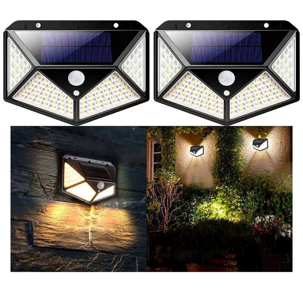 Luminárias Solar Parede Crepuscular Sensor Jardim