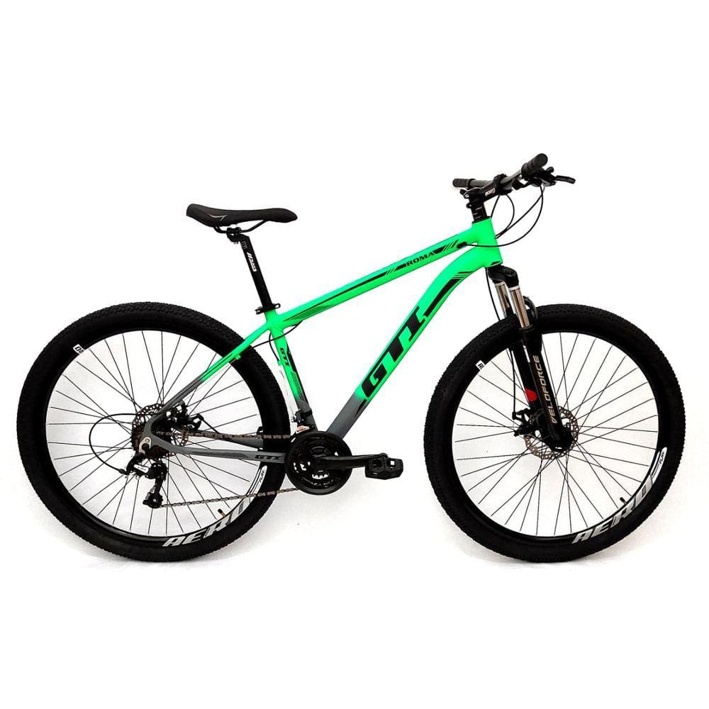 Bicicleta GTI Roma Aro 29 Quadro 17 Alumínio verde/cinza 21V .