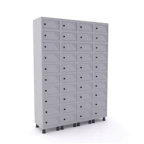 Armário Porta Objeto 40 Portas Aço Apop 504/40 Pandin Móveis Cinza