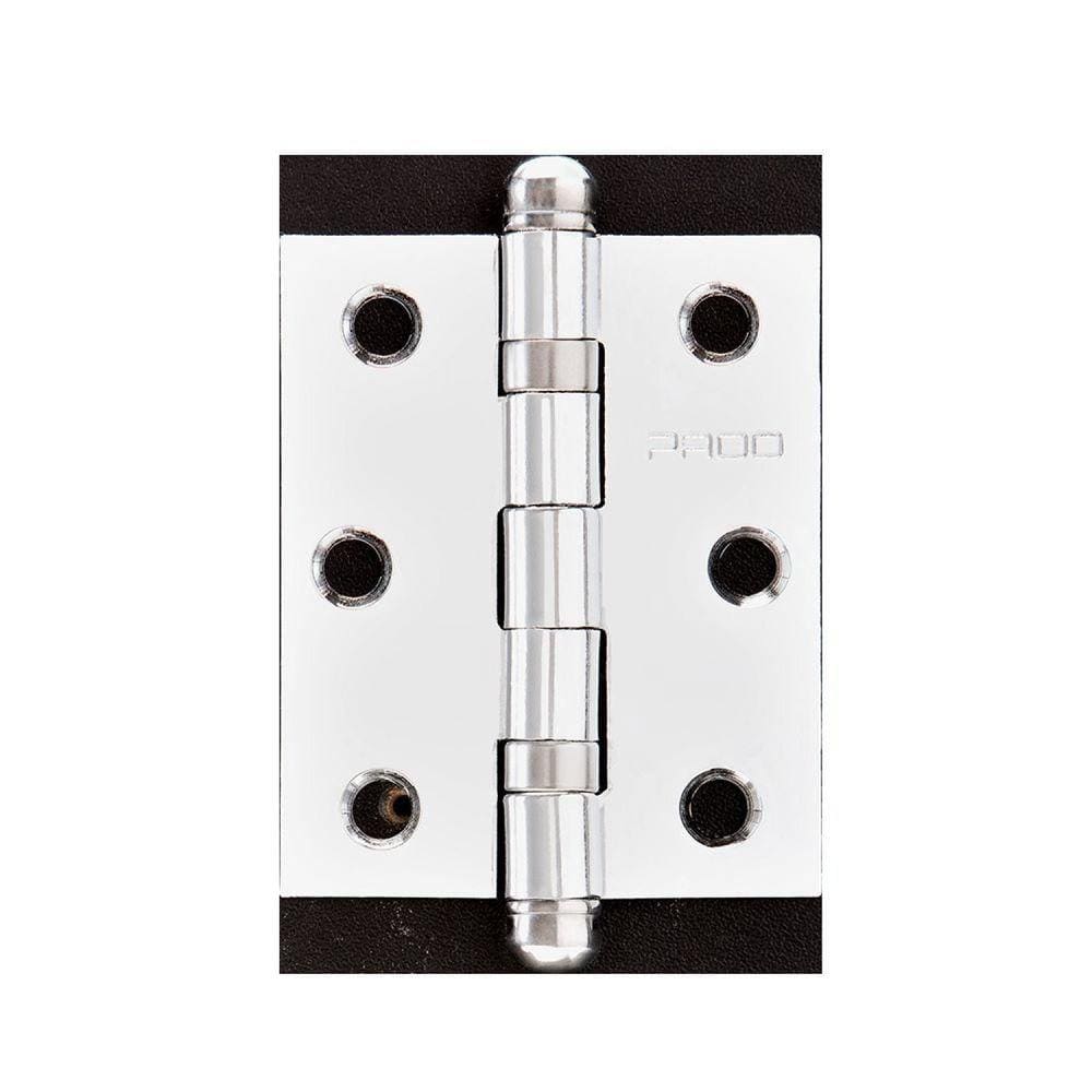 Dobradiça Inox Polido 3530 Com Raio Prata