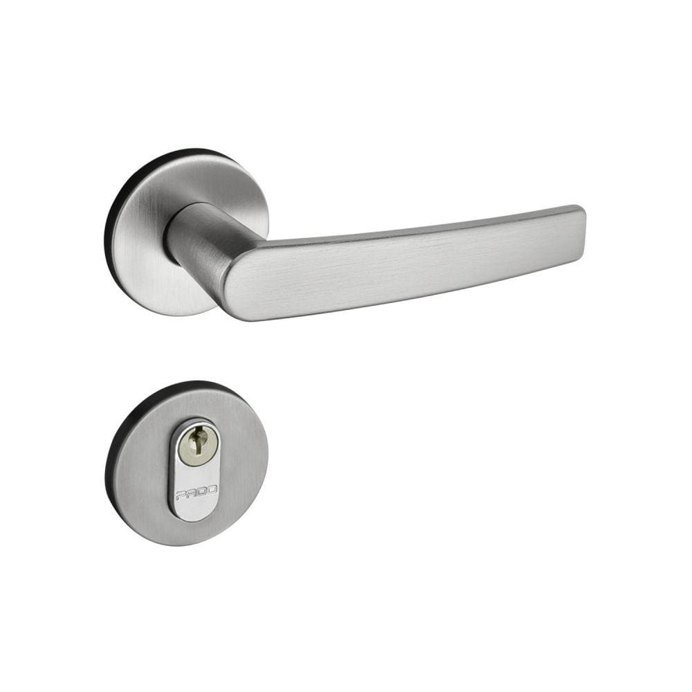 Fechadura 401 Roseta Redonda Máquina 55 Cromo Acetinado Externa Pado