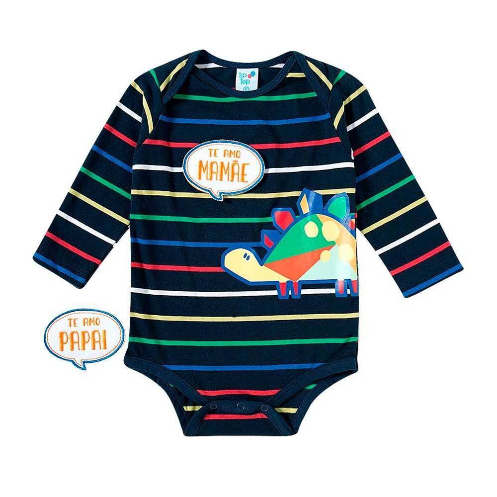 Body Manga Longa Bordado Com Aplique Tip Top Ref: 10581206 P/G