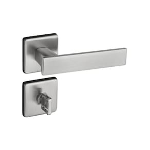 Fechadura Quadra Roseta Quadrada Máquina 55mm Cromo Acetinado Banheiro Pado