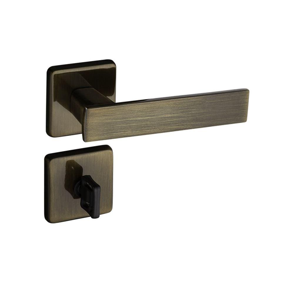 Fechadura Quadra Roseta Quadrada Máquina 55mm Bronze Oxidado Banheiro Pado