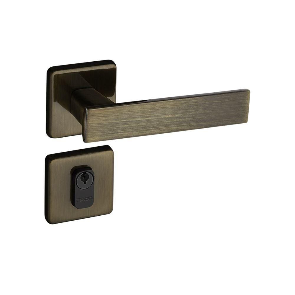 Fechadura Quadra Roseta Quadrada Máquina 55mm Bronze Oxidado Externo Pado