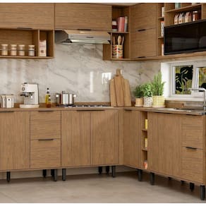 Balcão Para Cozinha Canto Reto Toscana Espresso Móveis Freijó