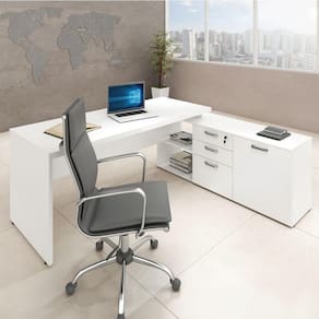 Mesa Branca L 3 Gavetas + 1 Porta Web40 1,90M
