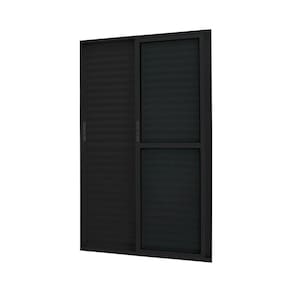 Porta de Alumínio Correr 210x150cm 3 Folhas Atlântica Preto