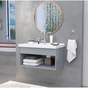 Gabinete para Banheiro MDF 60cm com Cuba Zoff Riverzza Gianduia