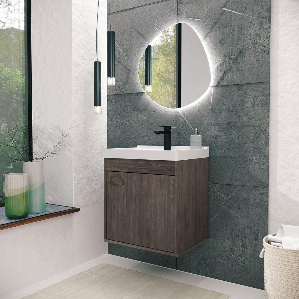 Gabinete para Banheiro com Cuba 40cm Em MDF Cremona Riverzza Munique