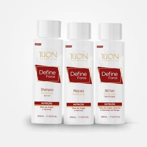 Kit Define Force Shampoo, Máscara E Bb Hair - Tuon