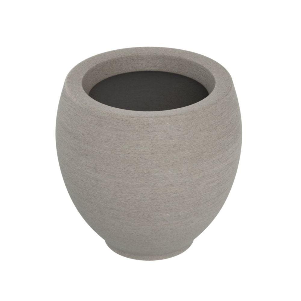 Vaso de Planta Oval 30x32cm Polietileno sem Prato Fibrarte Bege Stone