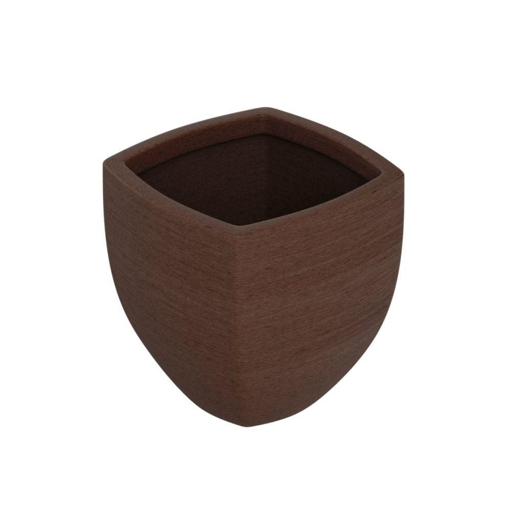 Vaso de Planta Trapezoidal 30x37cm Polietileno sem Prato Fibrarte Marrom Stone