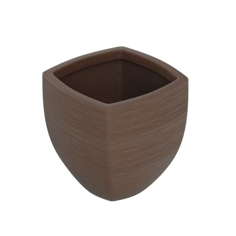 Vaso de Planta Trapezoidal 30x37cm Polietileno sem Prato Fibrarte Marrom café