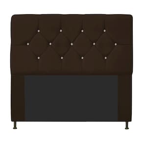 Cabeceira Casal C/ Strass 140 Cm Para Cama Box Corano Marrom