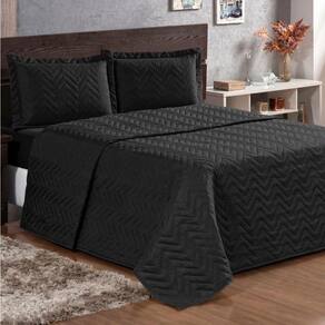 Cobre Leito Queen Pratic Lisa 3 Peças - Preto