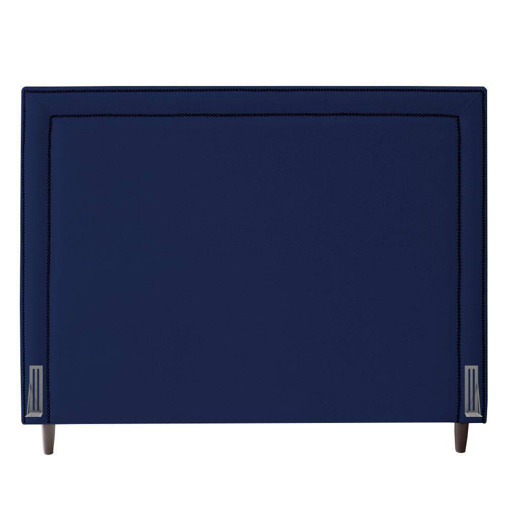 Cabeceira Cama Box Casal Maísa 140Cm Com Frame Azul Escuro