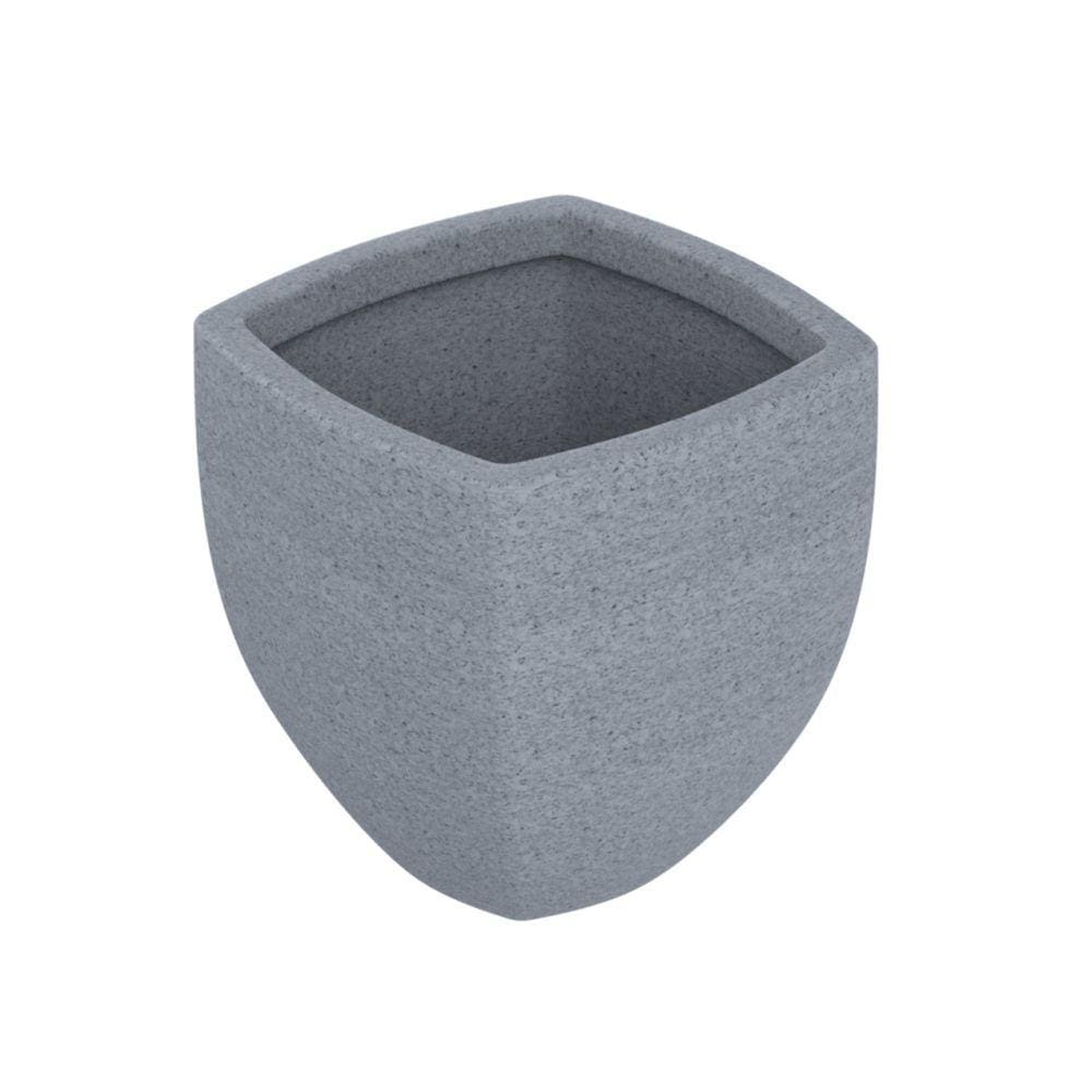 Vaso de Planta Trapezoidal 30x37cm Polietileno sem Prato Fibrarte Branco Stone