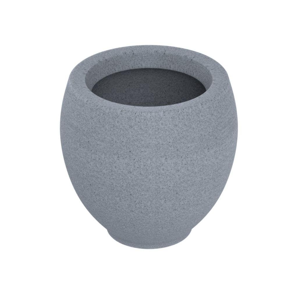 Vaso de Planta Oval 30x32cm Polietileno sem Prato Fibrarte Branco Stone